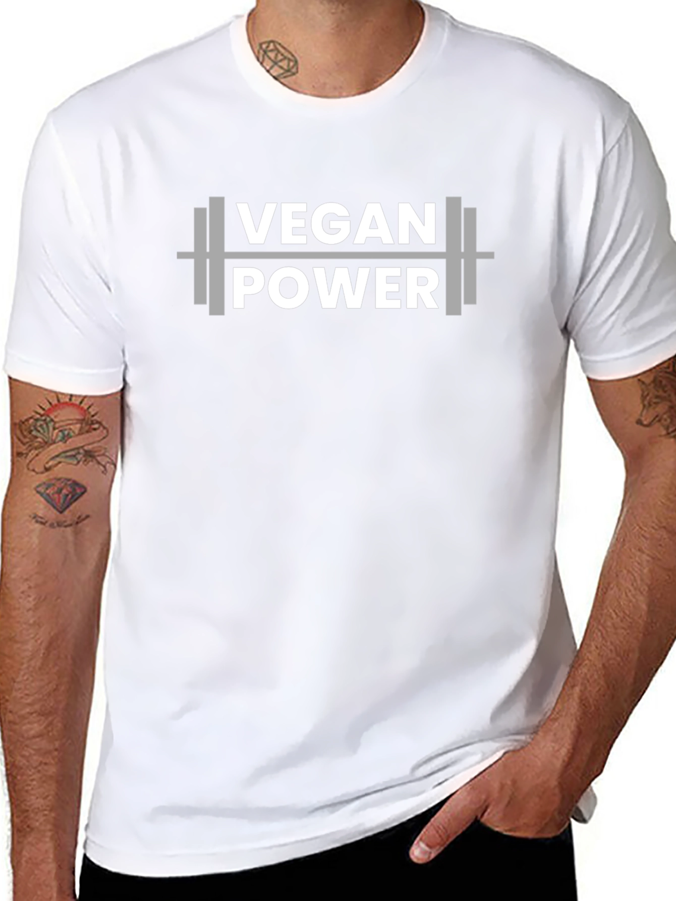 Vegan Power T-Shirt - Weightlifting Design