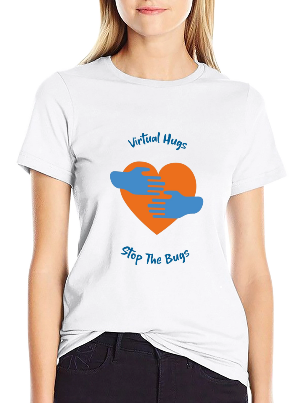 Virtual Hugs Stop The Bugs Graphic T-Shirt