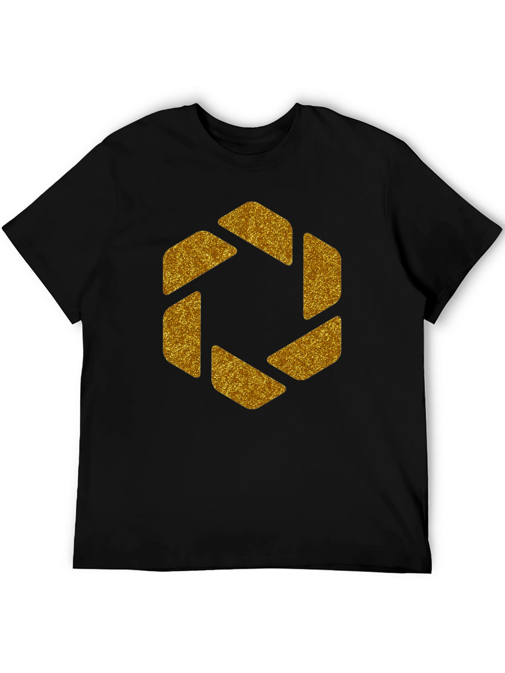 Geometric Gold Aperture Graphic Tee - Black