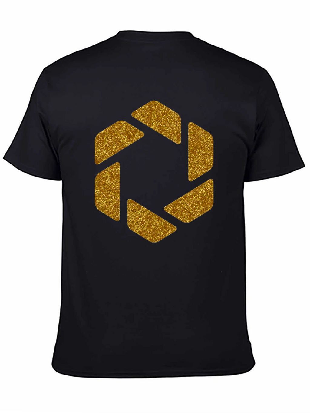 Geometric Gold Aperture Graphic Tee - Black