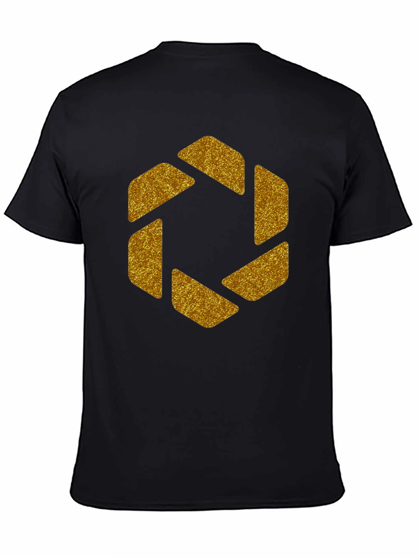 Geometric Gold Aperture Graphic Tee - Black