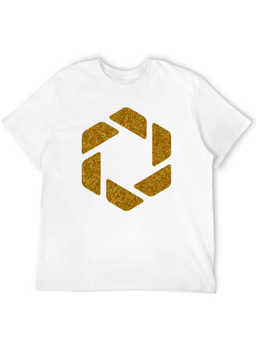 Geometric Gold Aperture Graphic Tee - Black