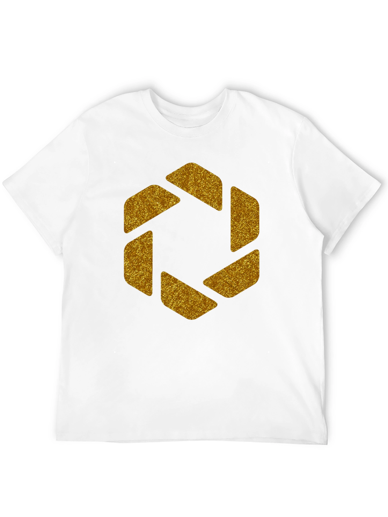 Geometric Gold Aperture Graphic Tee - Black