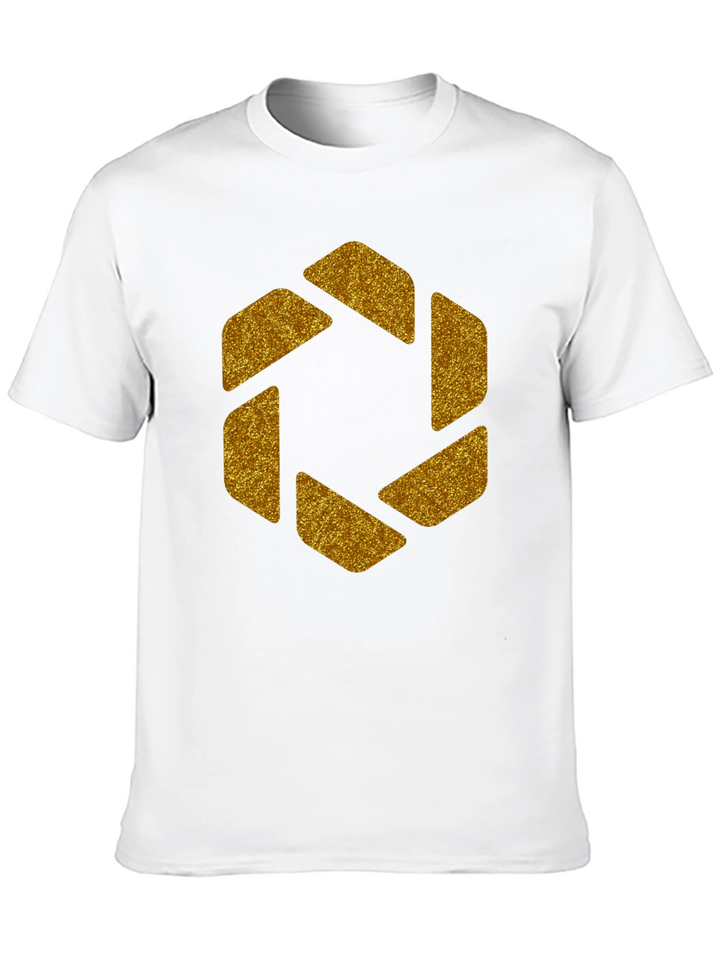 Geometric Gold Aperture Graphic Tee - Black