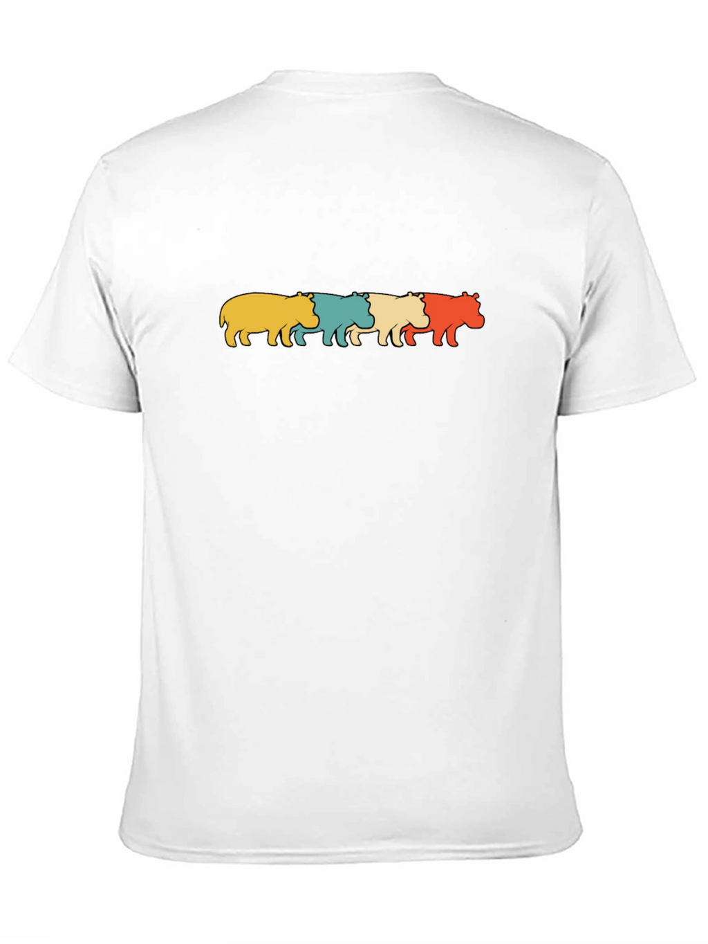 Retro Hippos Graphic Black T-Shirt