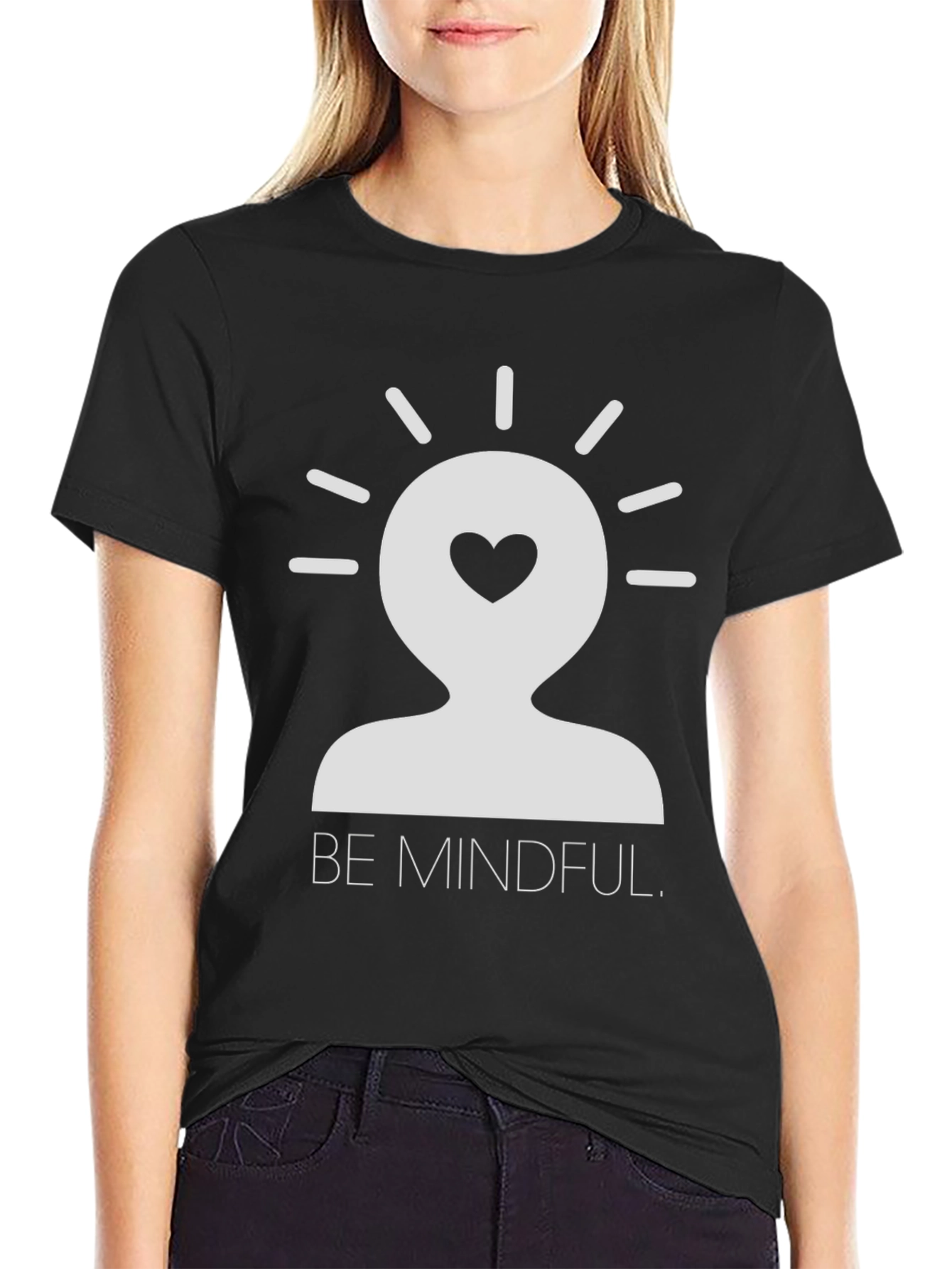 Mindful Heart Graphic Tee - Unisex Black T-Shirt