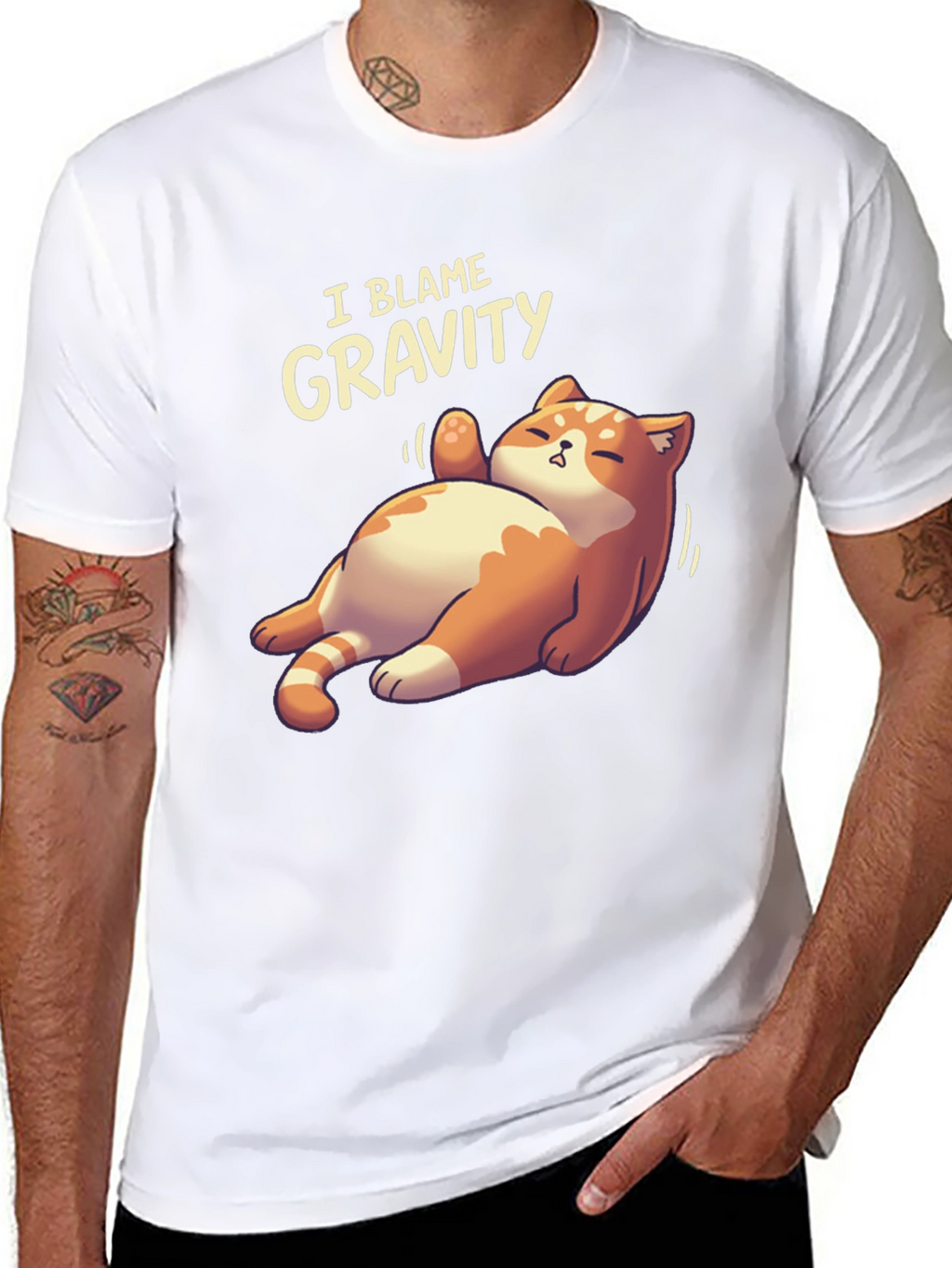 I Blame Gravity Cat T-Shirt - Funny Graphic Tee