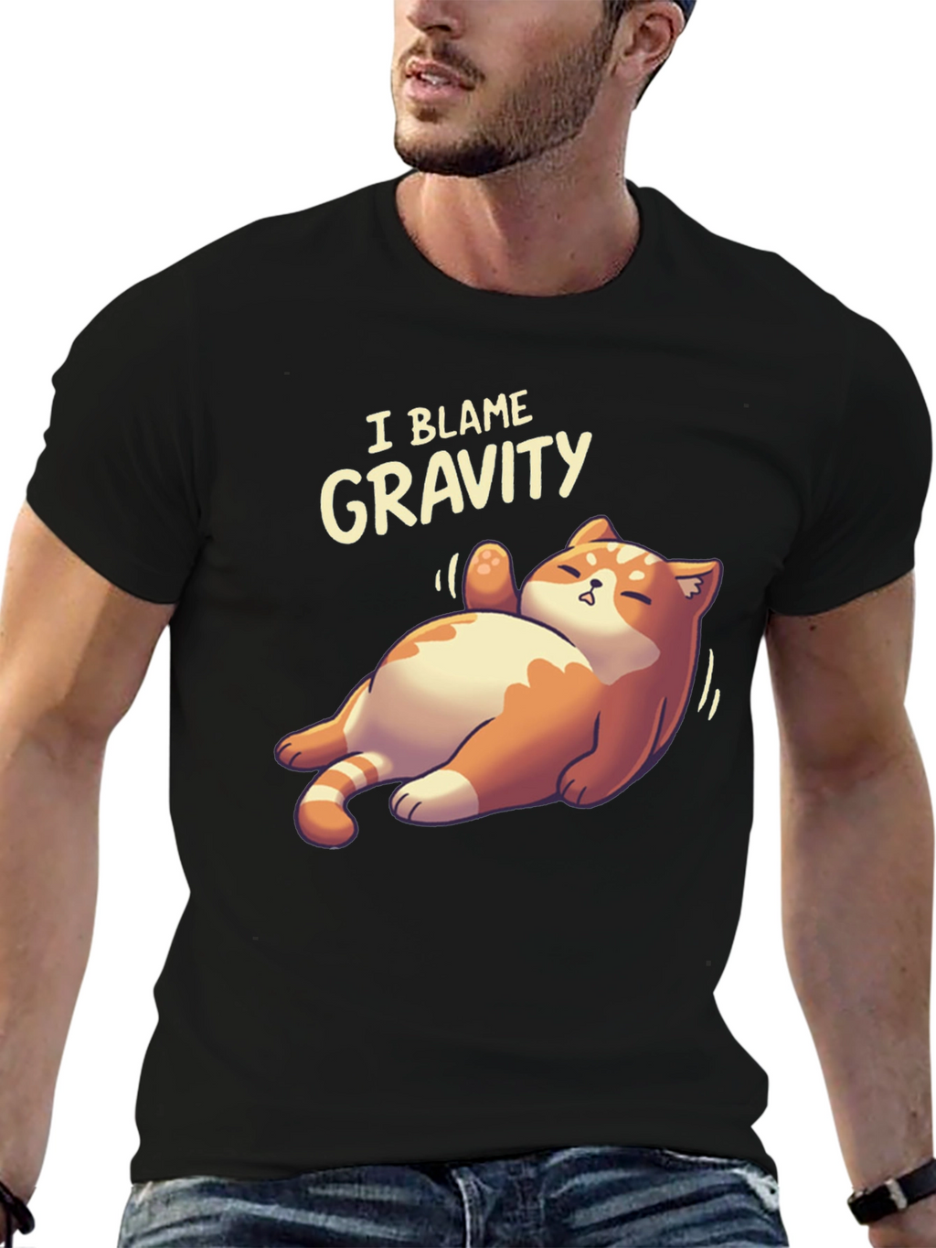 I Blame Gravity Cat T-Shirt - Funny Graphic Tee