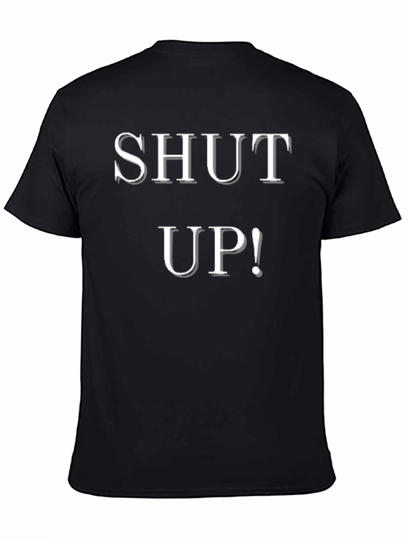 Shut Up! Graphic Print Black T-Shirt
