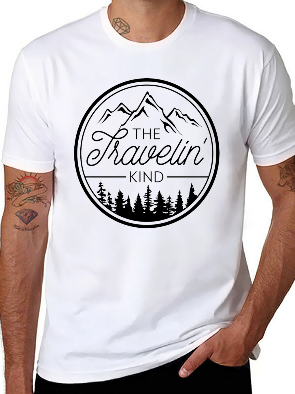 The Travelin Kind Black Graphic T-Shirt