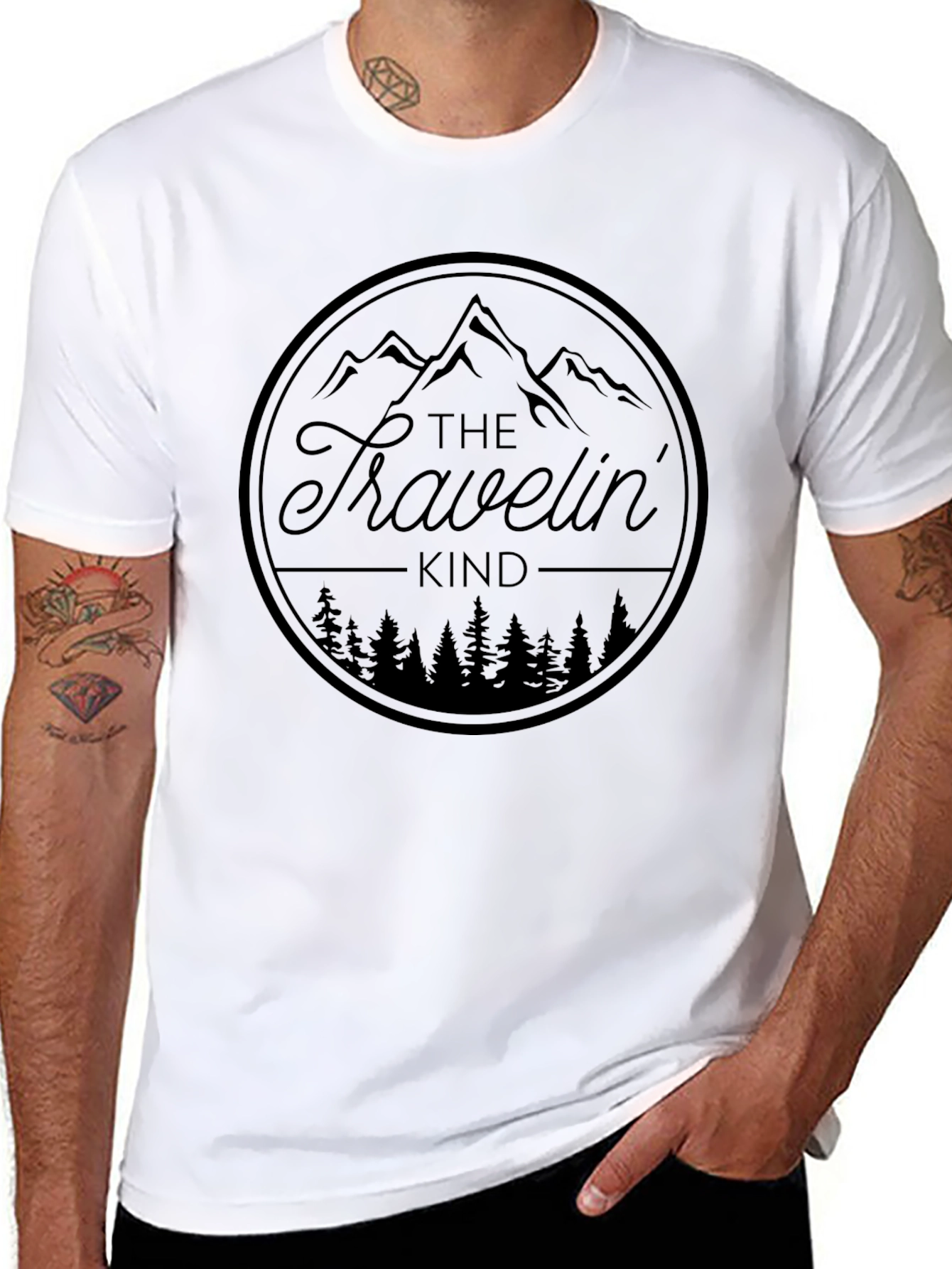The Travelin Kind Black Graphic T-Shirt