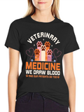 Veterinary Medicine T-Shirt - Paw Prints & Stethoscope Design