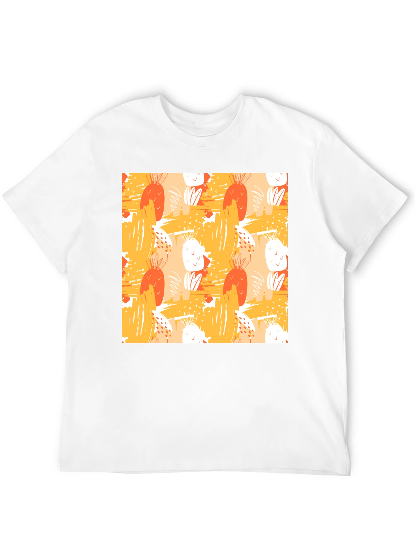 Abstract Fruit Pattern Black T-Shirt