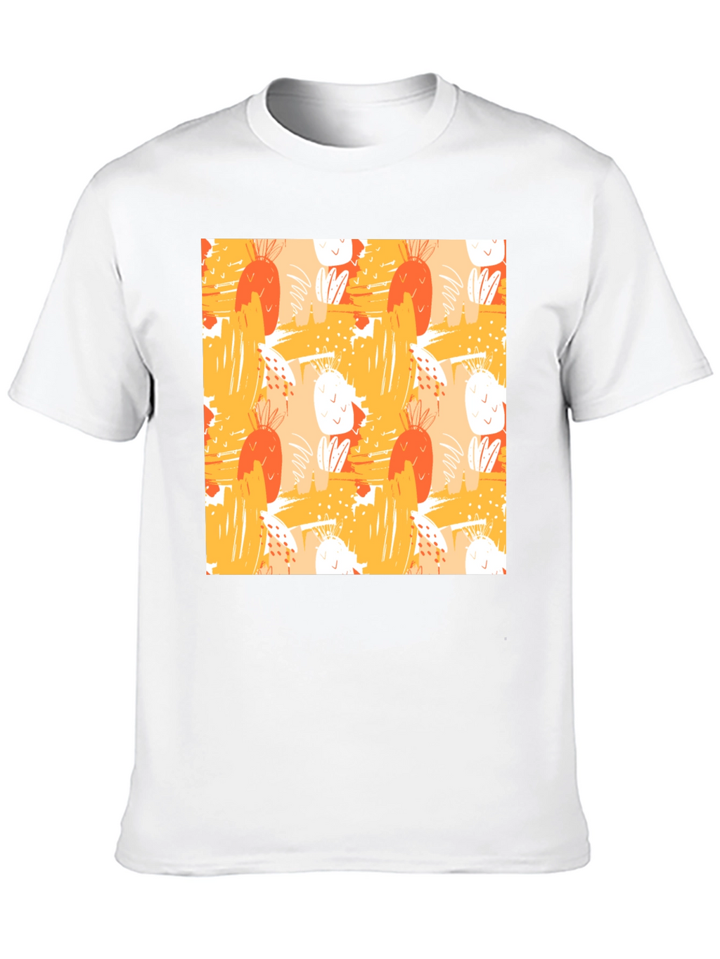 Abstract Fruit Pattern Black T-Shirt