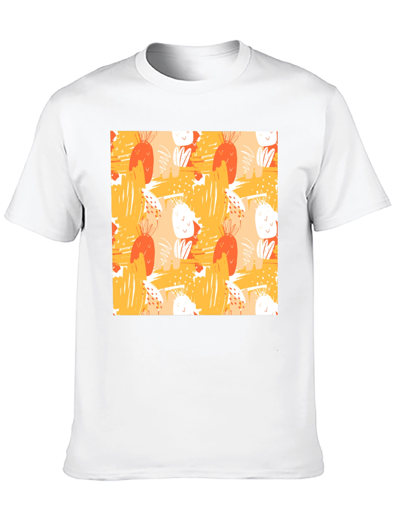 Abstract Fruit Pattern Black T-Shirt