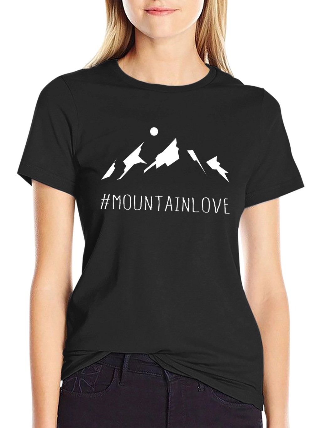 Mountain Love Graphic Tee - Black Cotton T-Shirt