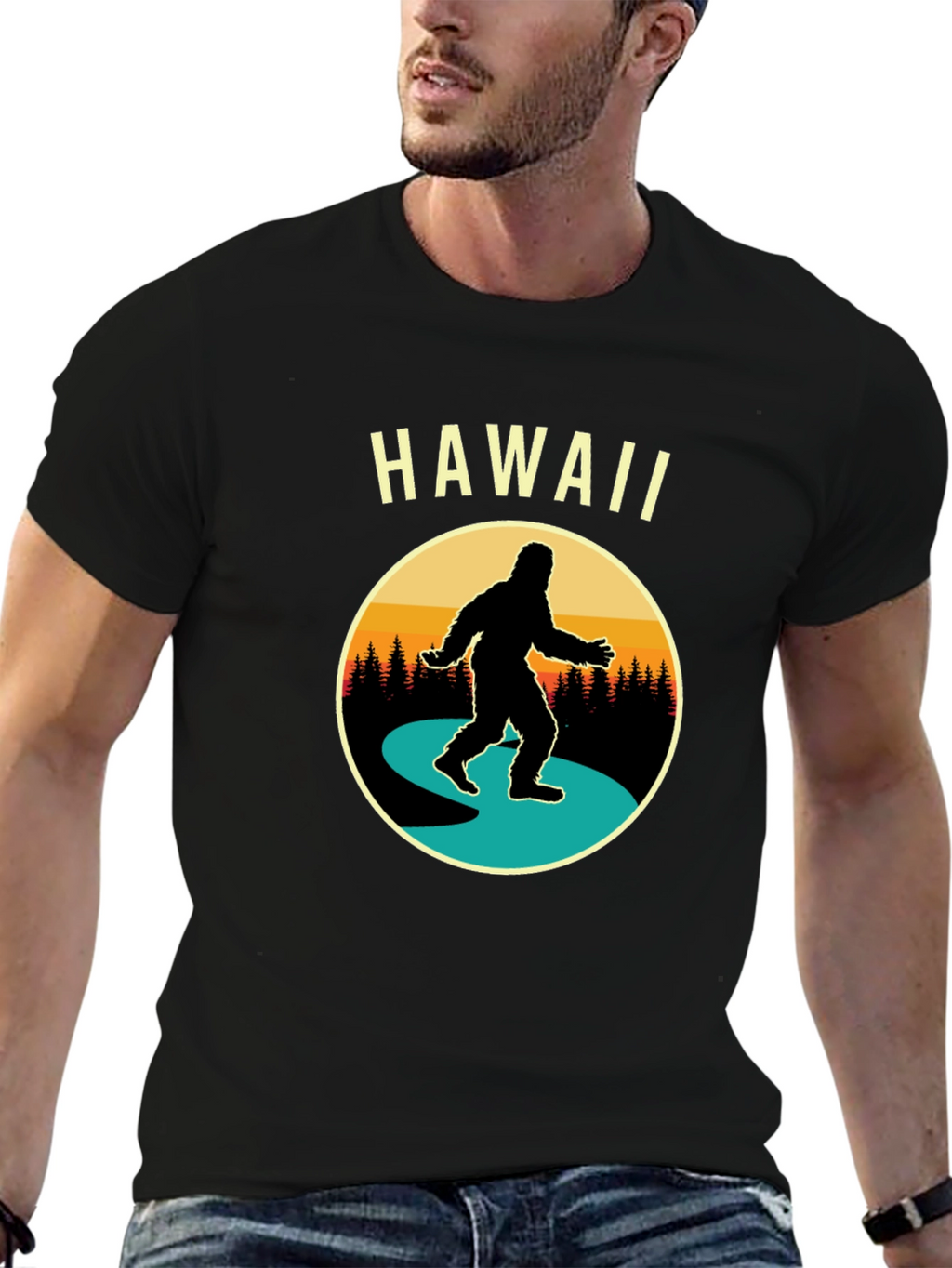 Hawaii Bigfoot T-Shirt Novelty Tee