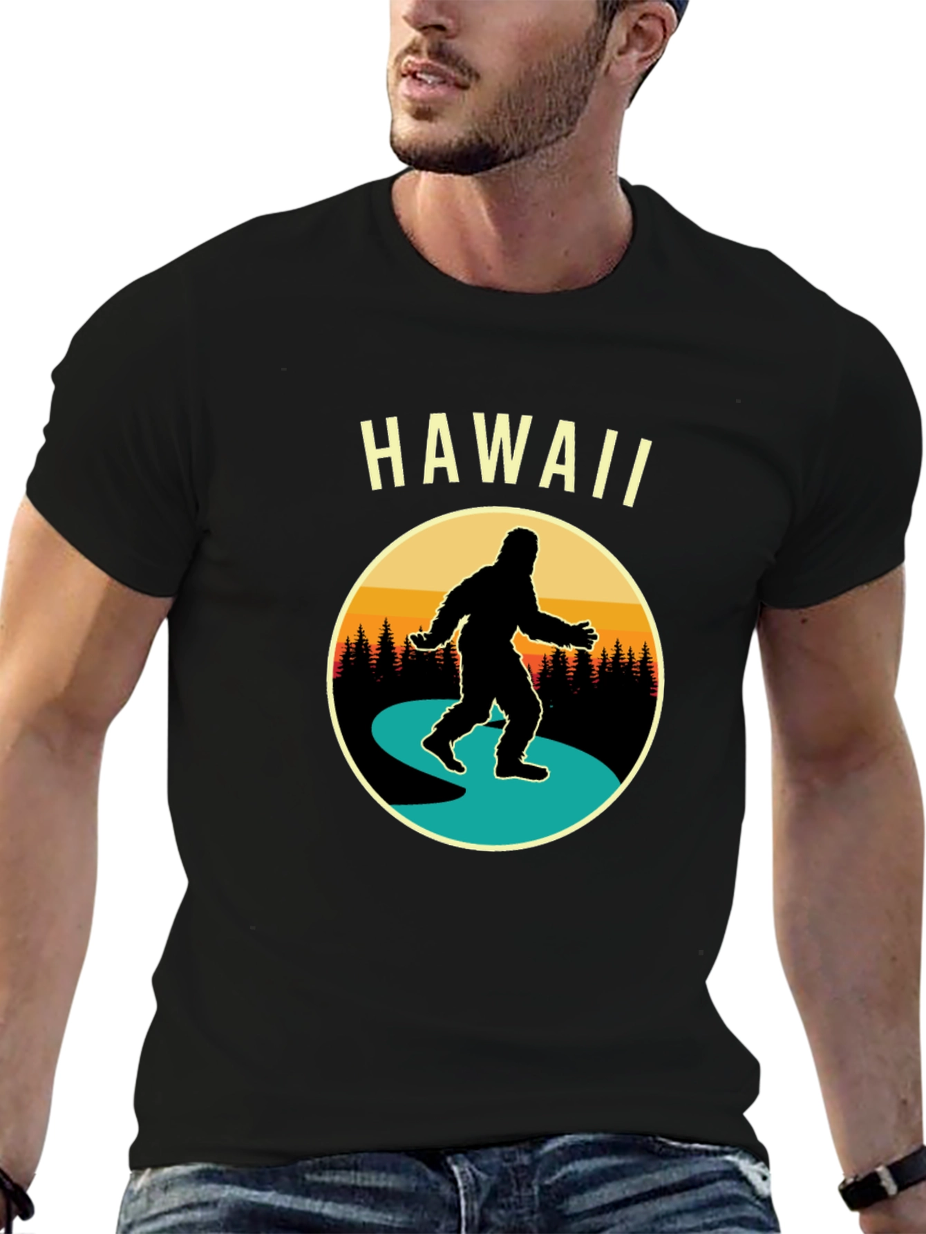 Hawaii Bigfoot T-Shirt Novelty Tee