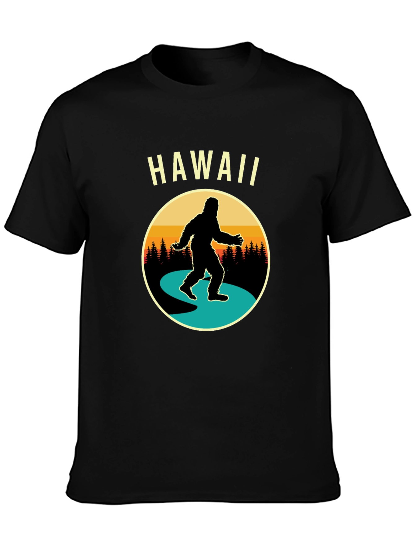 Hawaii Bigfoot T-Shirt Novelty Tee