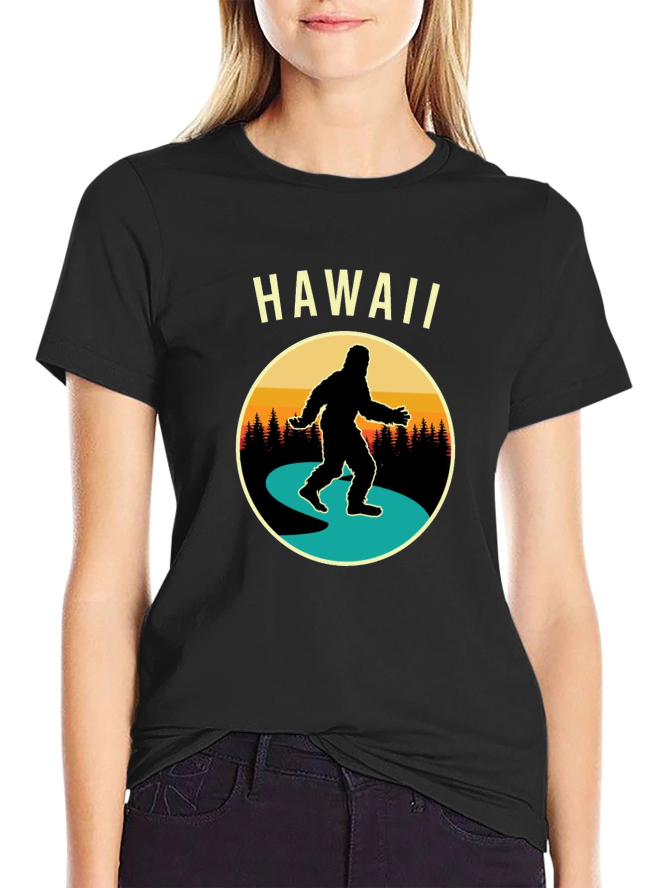 Hawaii Bigfoot T-Shirt Novelty Tee