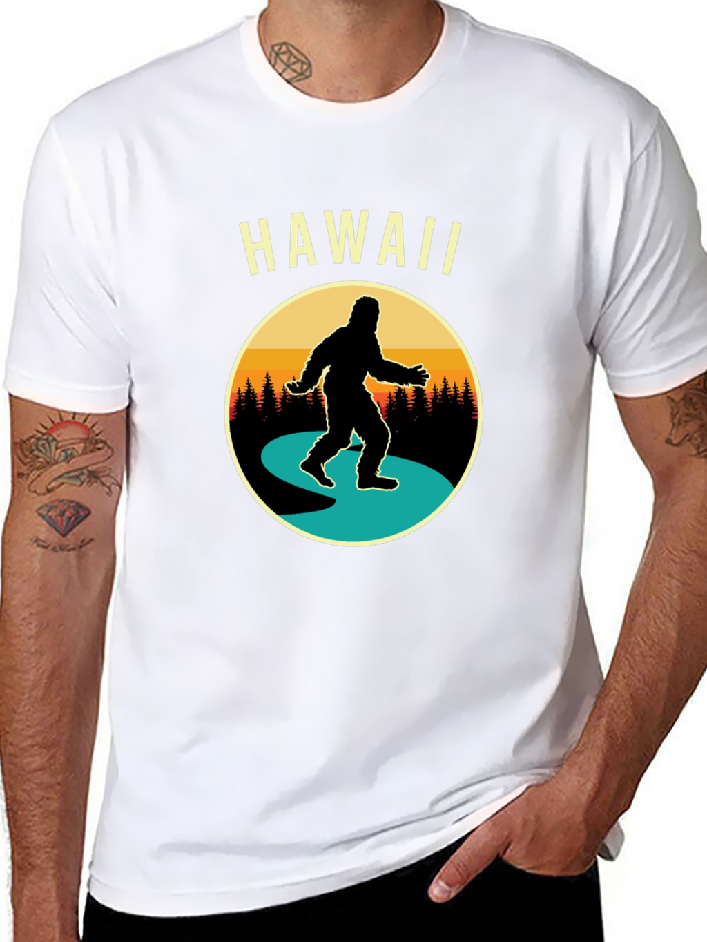 Hawaii Bigfoot T-Shirt Novelty Tee