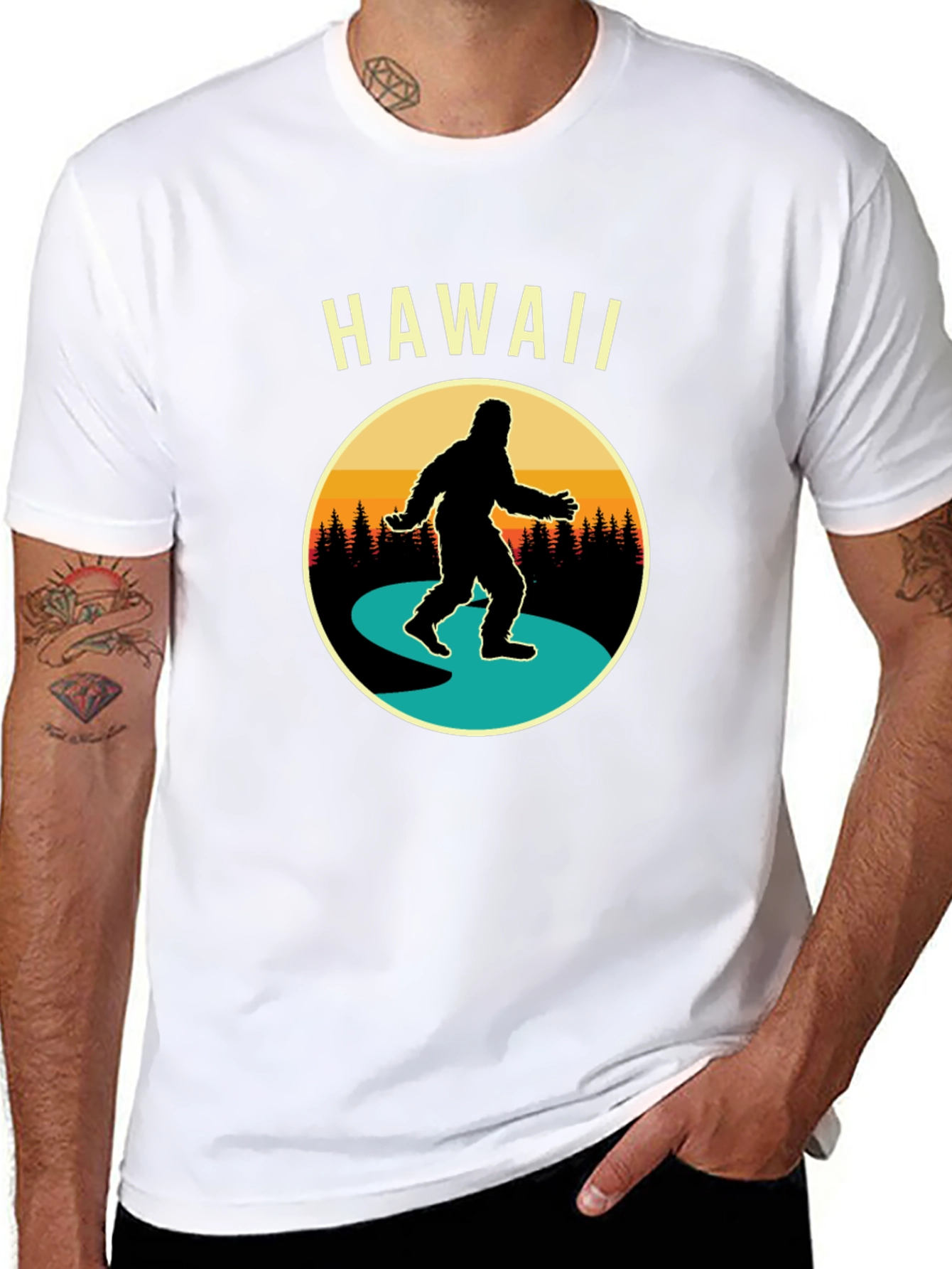 Hawaii Bigfoot T-Shirt Novelty Tee