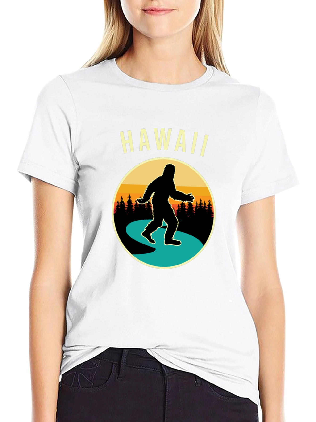 Hawaii Bigfoot T-Shirt Novelty Tee