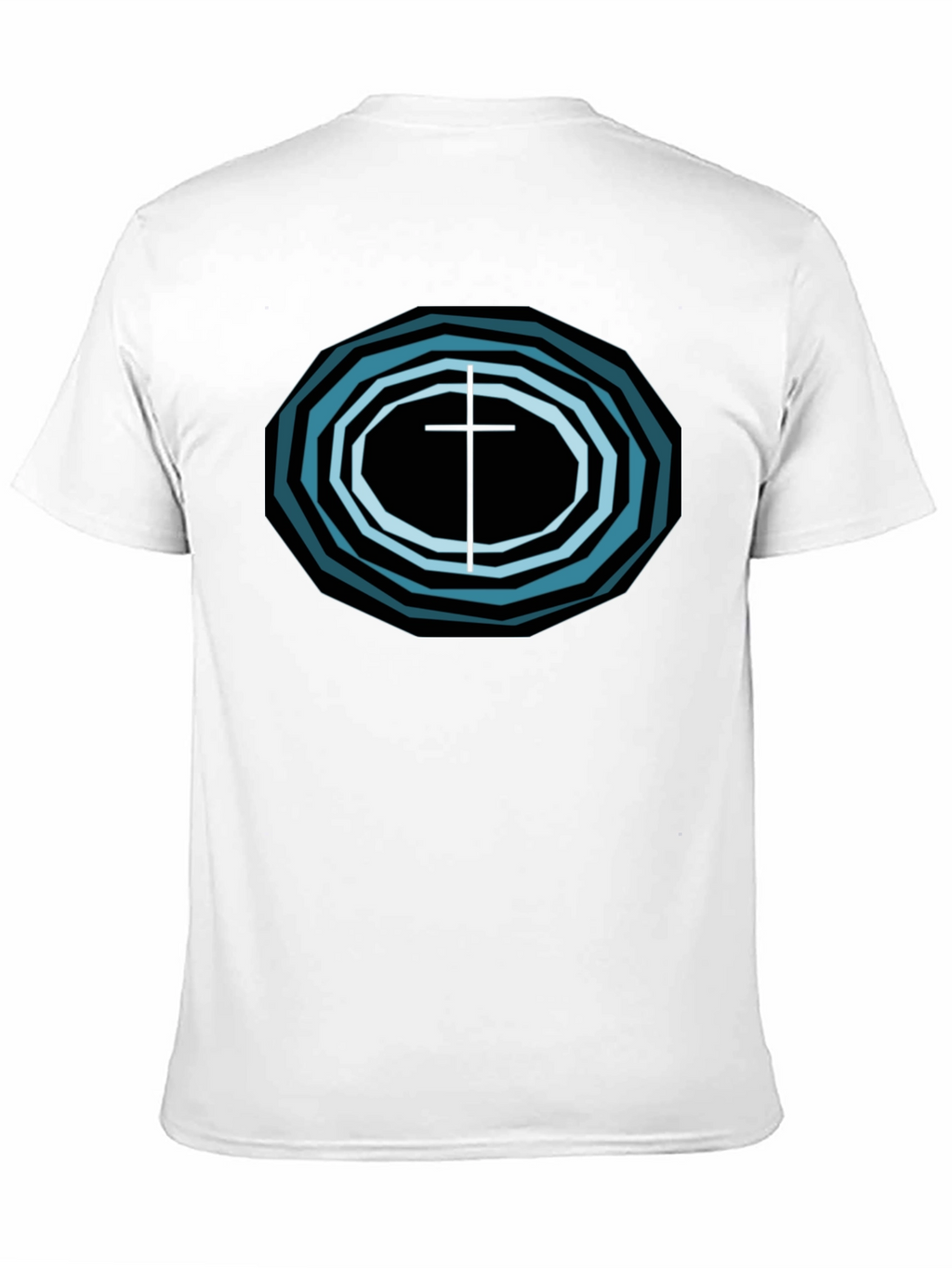 Geometric Cross Graphic Tee - Black