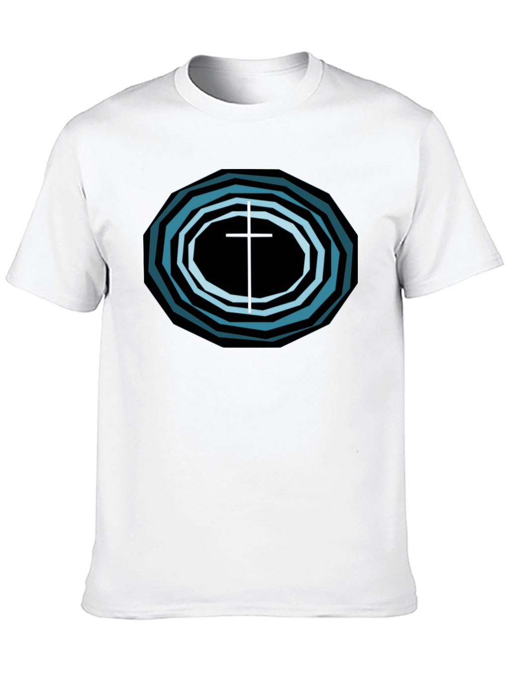 Geometric Cross Graphic Tee - Black