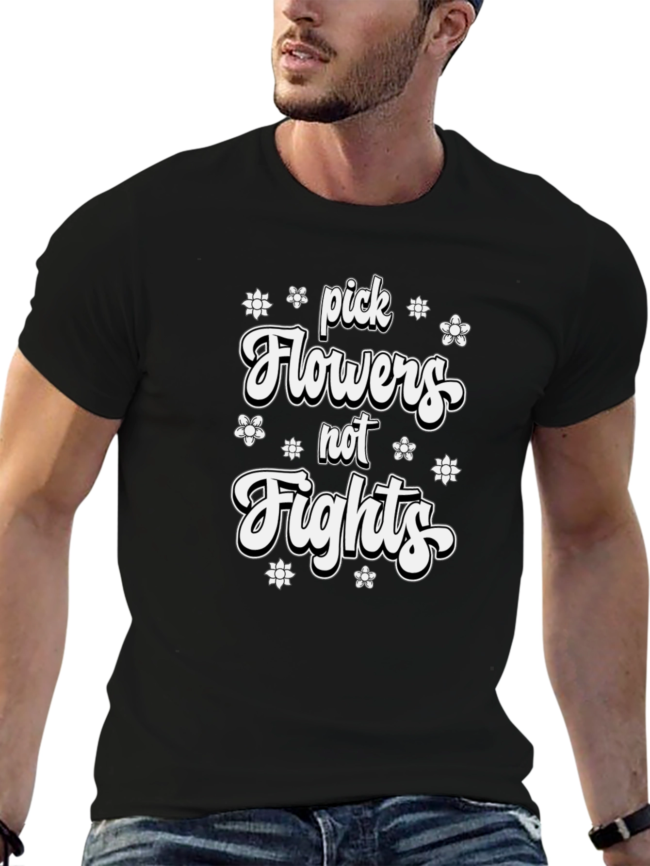 Pick Flowers Not Fights Graphic Tee
