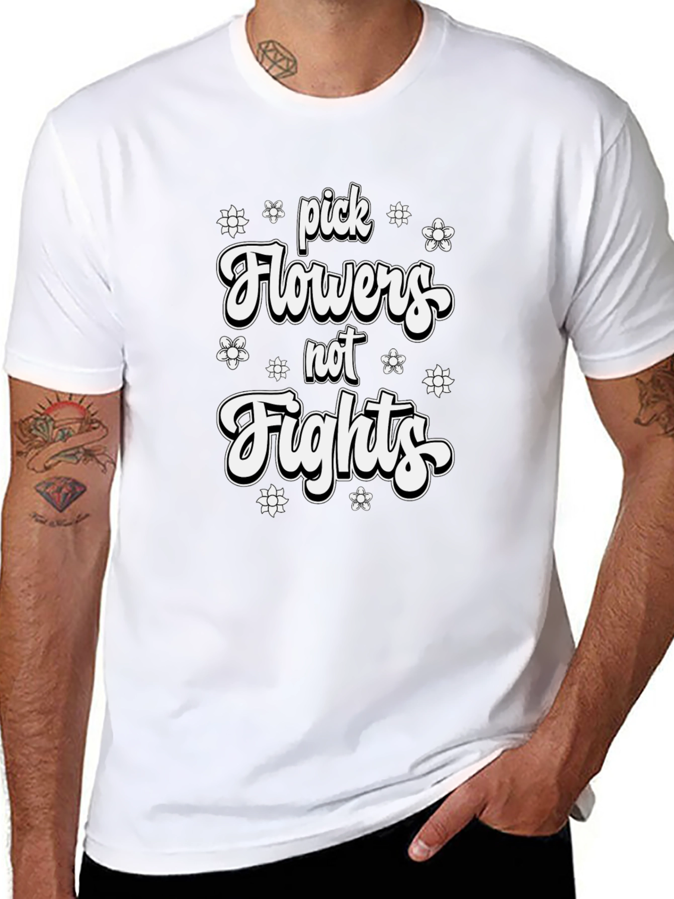 Pick Flowers Not Fights Graphic Tee