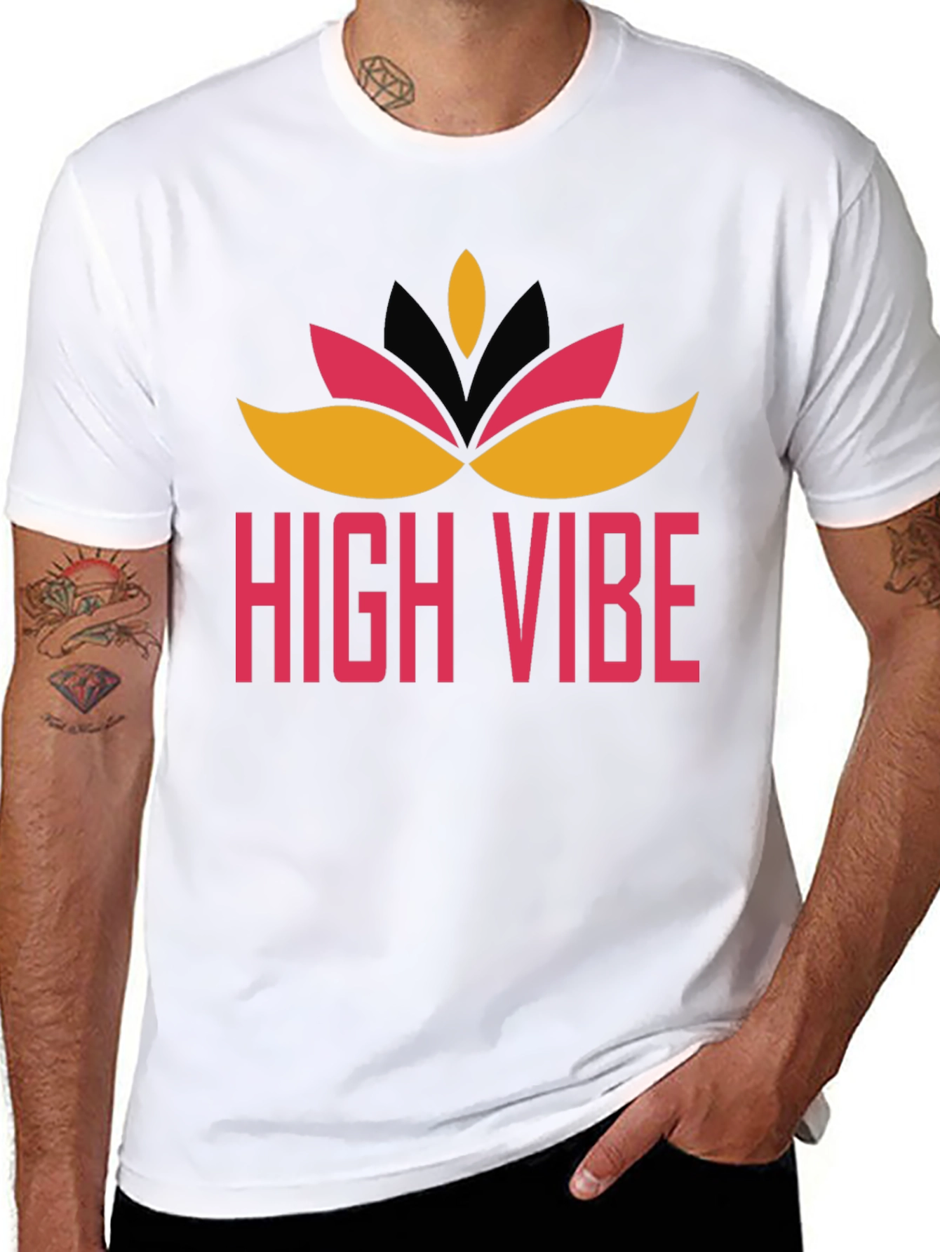 High Vibe Graphic Tee - Black Crew Neck