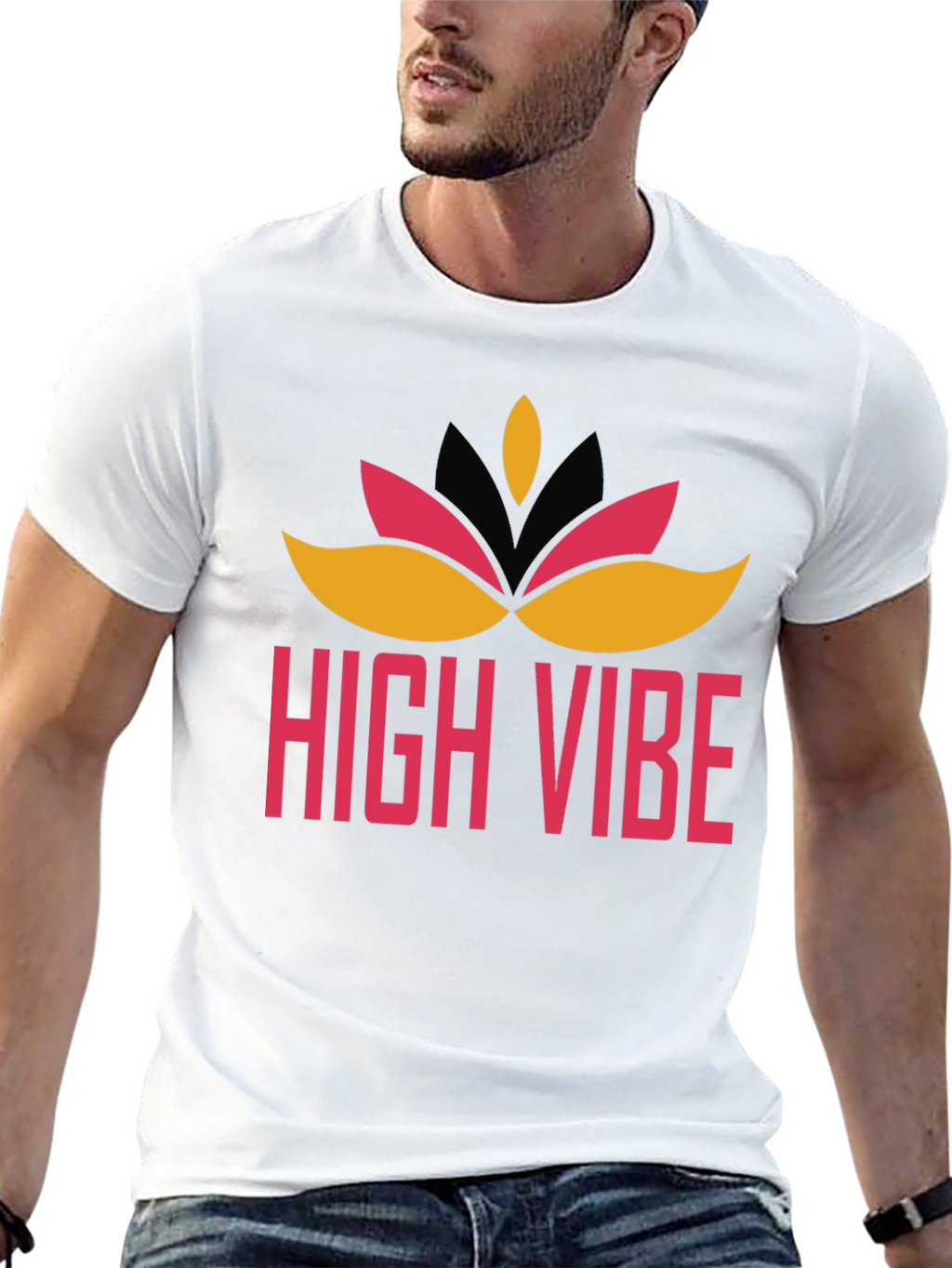 High Vibe Graphic Tee - Black Crew Neck