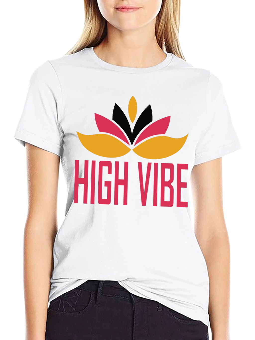 High Vibe Graphic Tee - Black Crew Neck