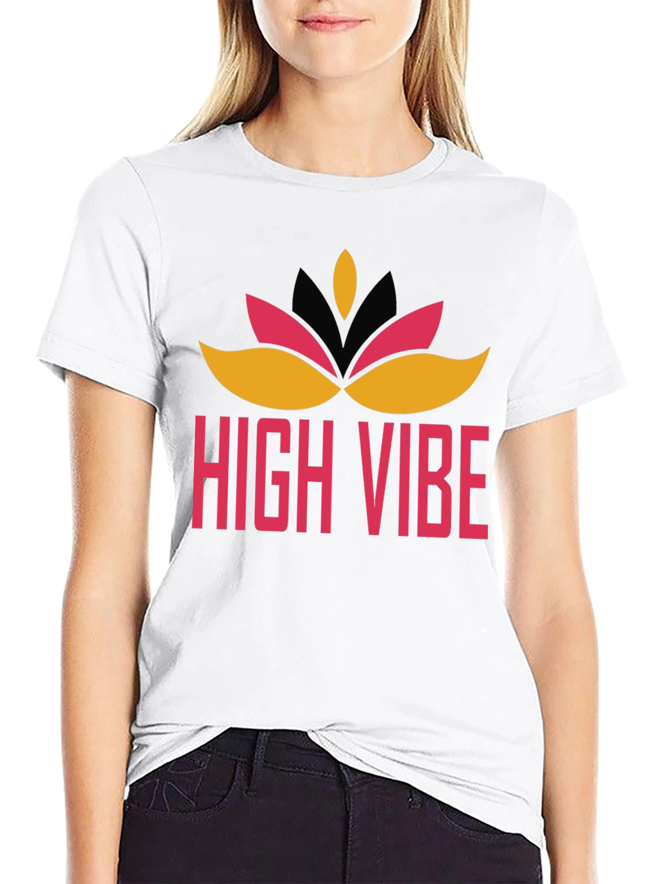 High Vibe Graphic Tee - Black Crew Neck