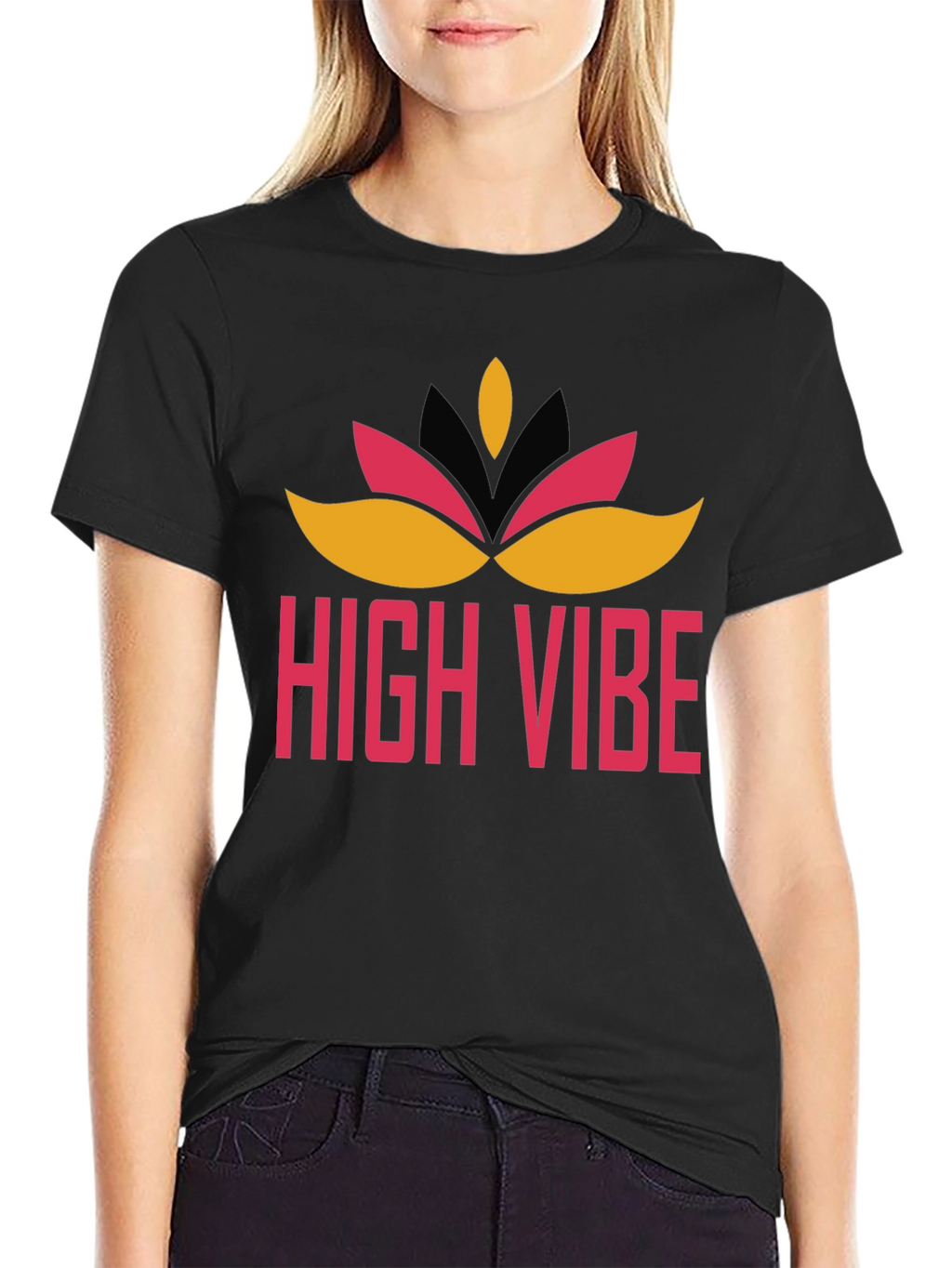 High Vibe Graphic Tee - Black Crew Neck