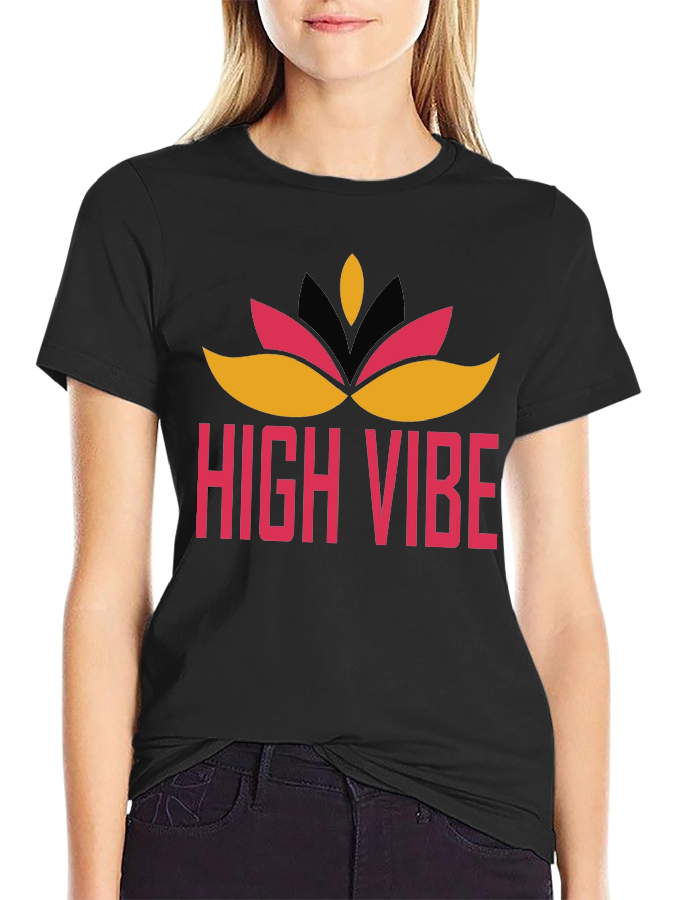 High Vibe Graphic Tee - Black Crew Neck