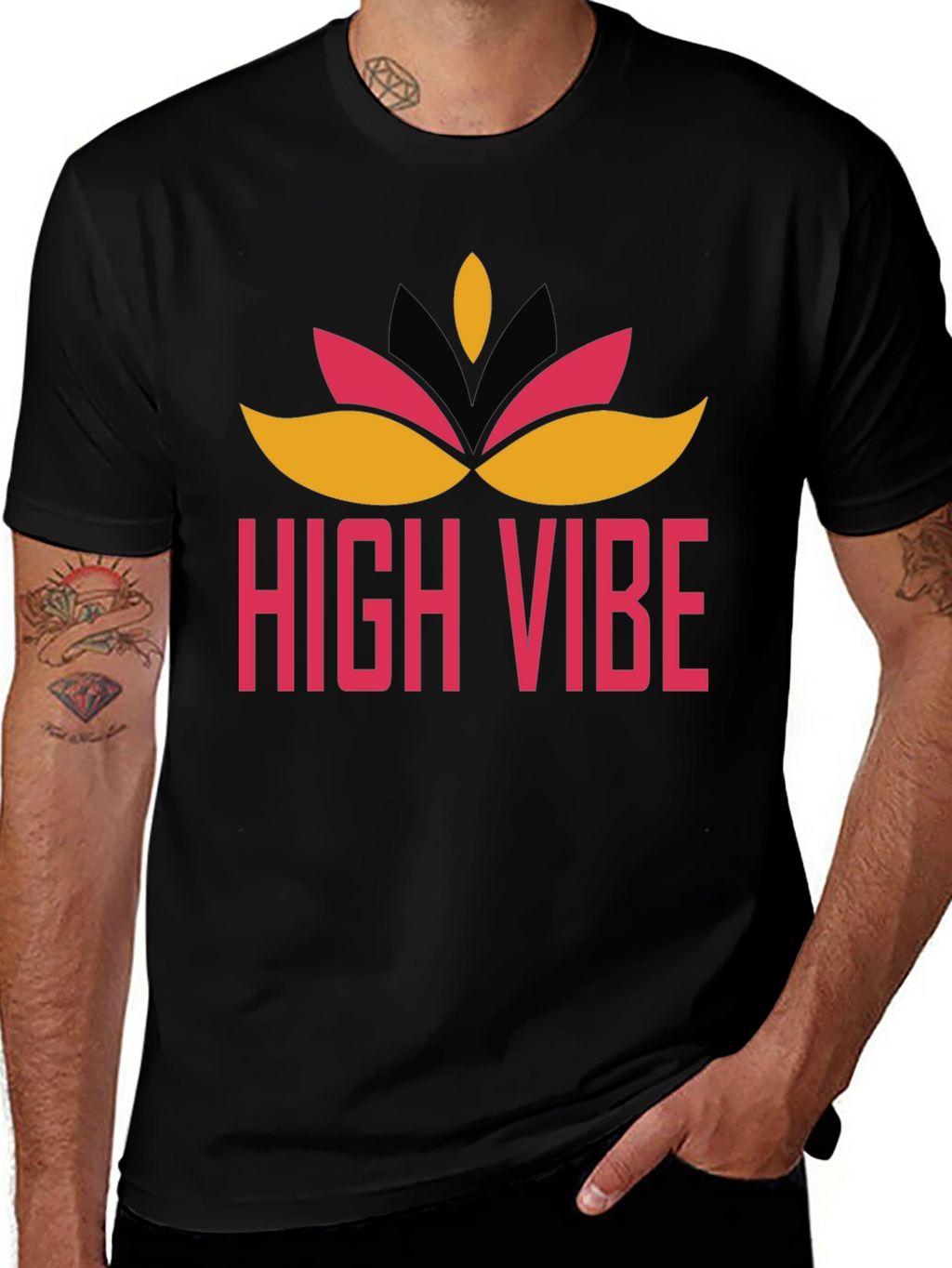 High Vibe Graphic Tee - Black Crew Neck