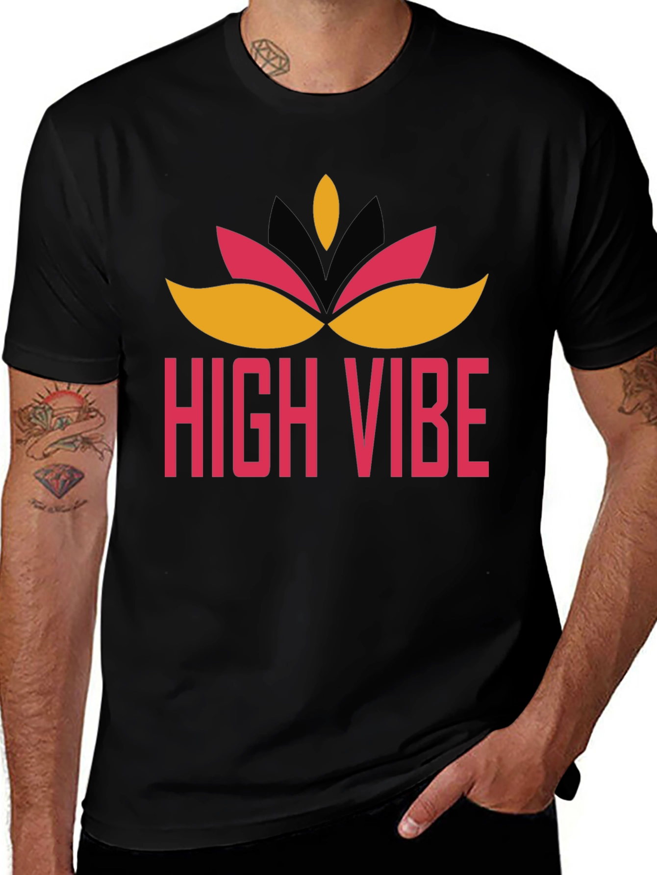 High Vibe Graphic Tee - Black Crew Neck