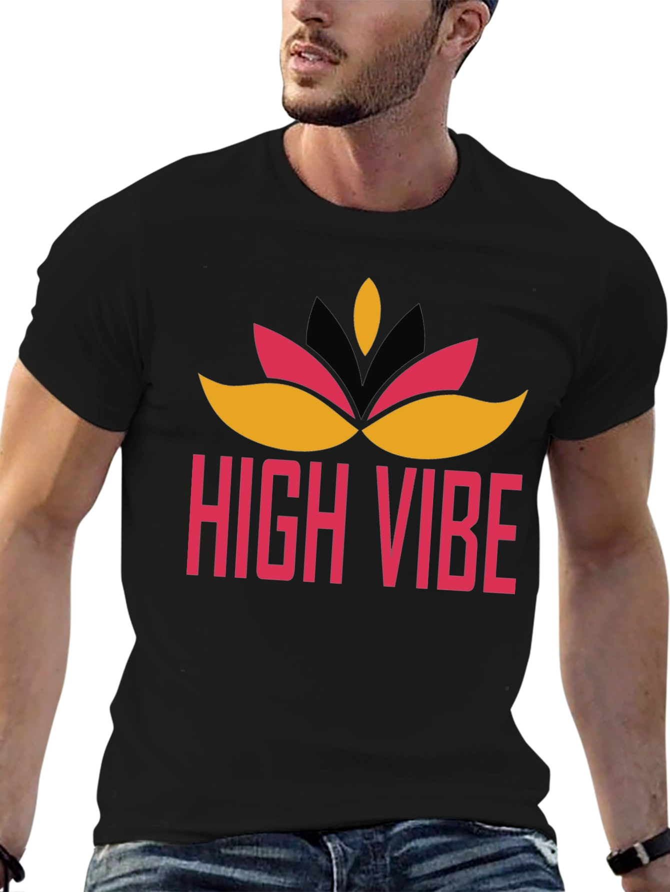 High Vibe Graphic Tee - Black Crew Neck