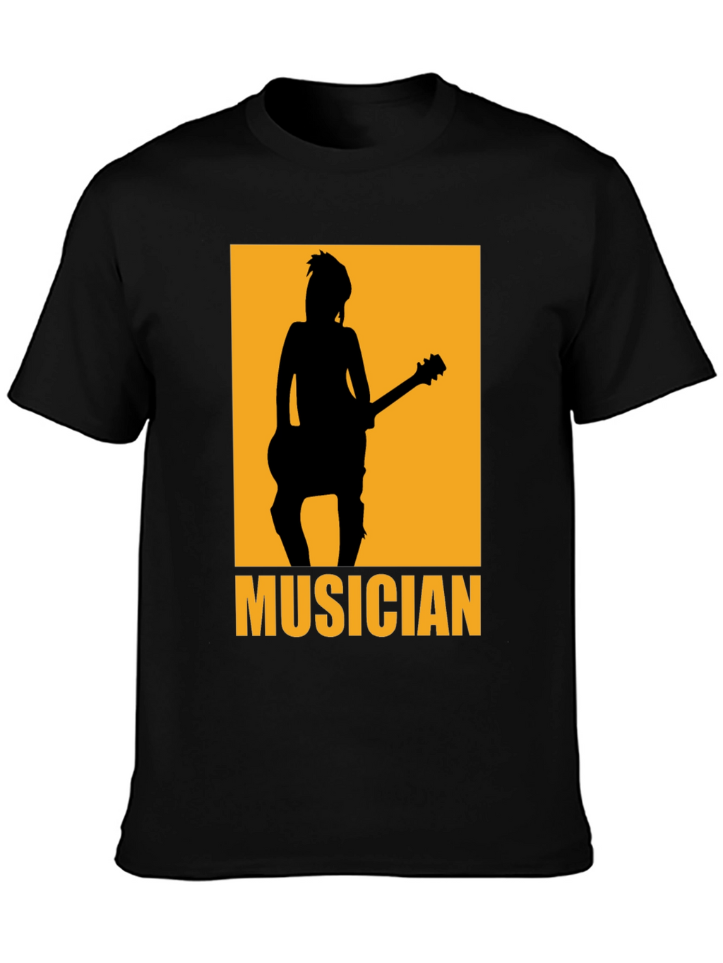 Musician Silhouette Graphic T-Shirt - Black
