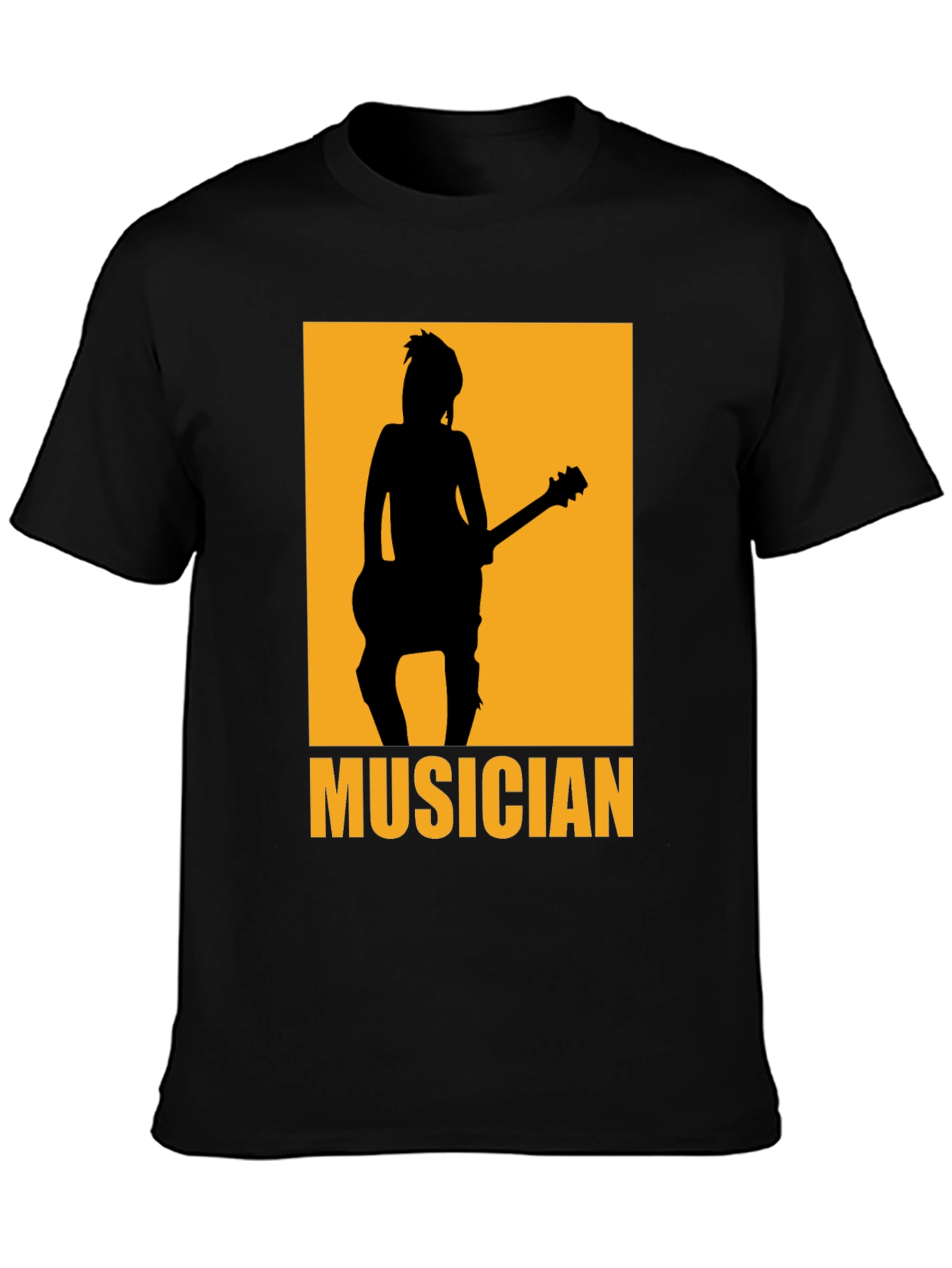 Musician Silhouette Graphic T-Shirt - Black