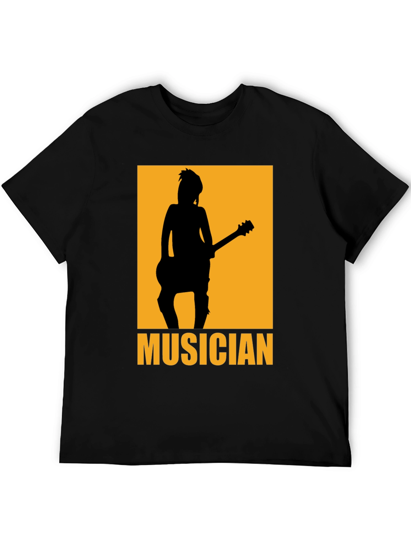Musician Silhouette Graphic T-Shirt - Black