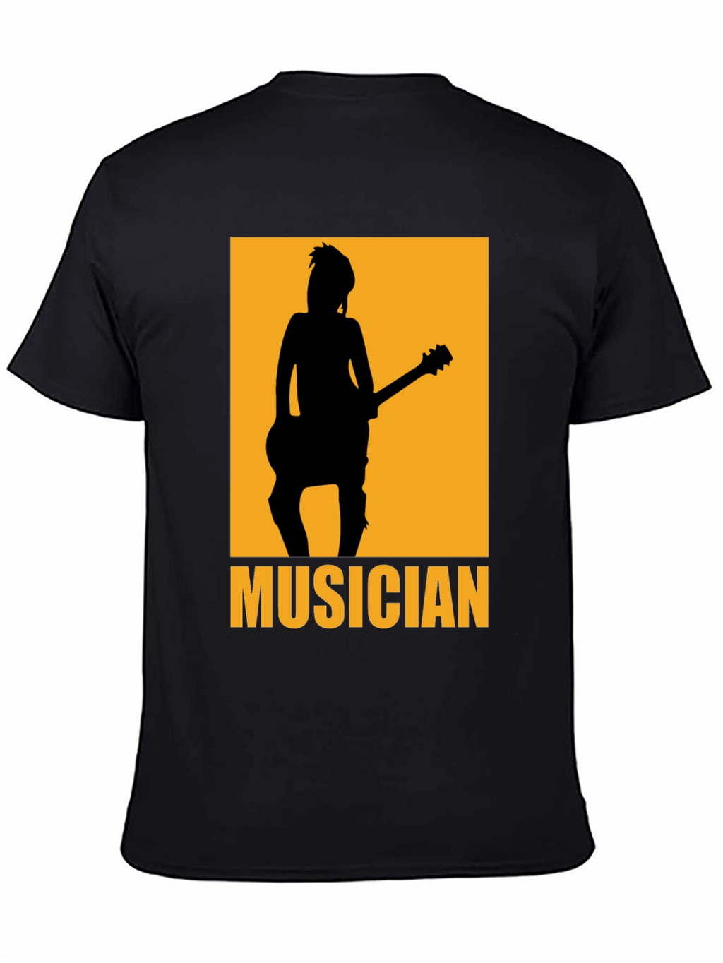 Musician Silhouette Graphic T-Shirt - Black