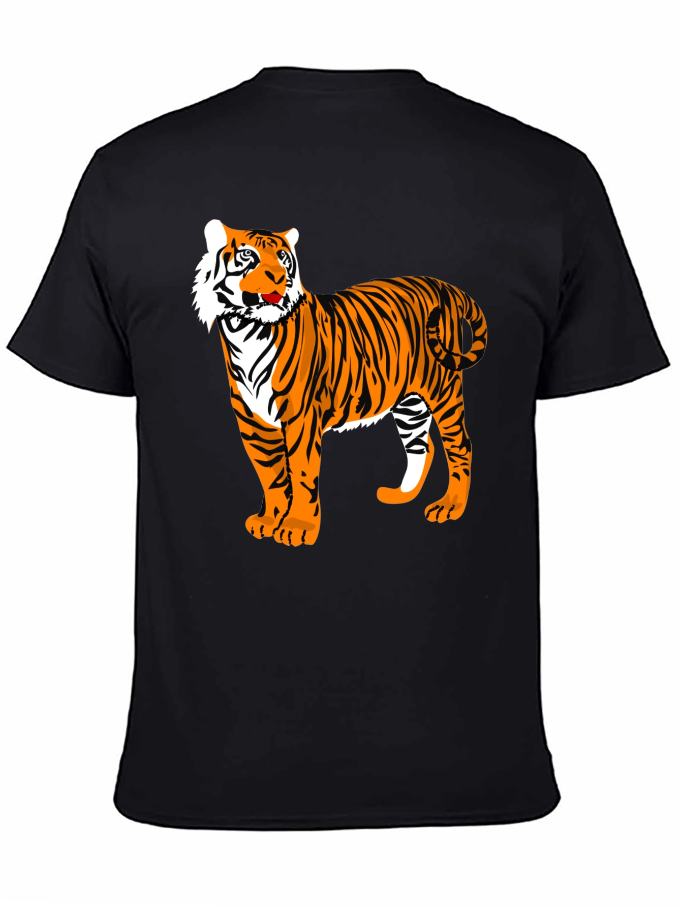 Cool Tiger Graphic Tee - Black Cotton Blend
