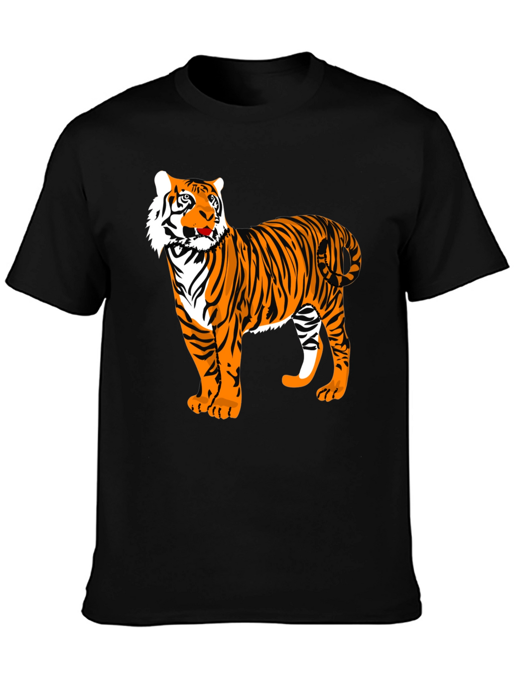 Cool Tiger Graphic Tee - Black Cotton Blend