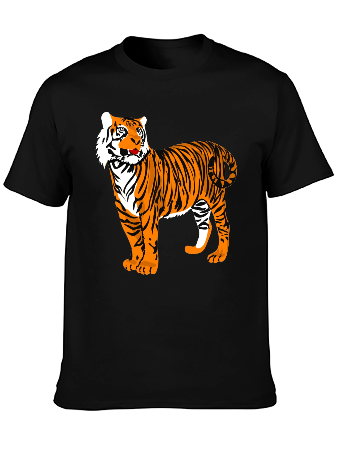 Cool Tiger Graphic Tee - Black Cotton Blend