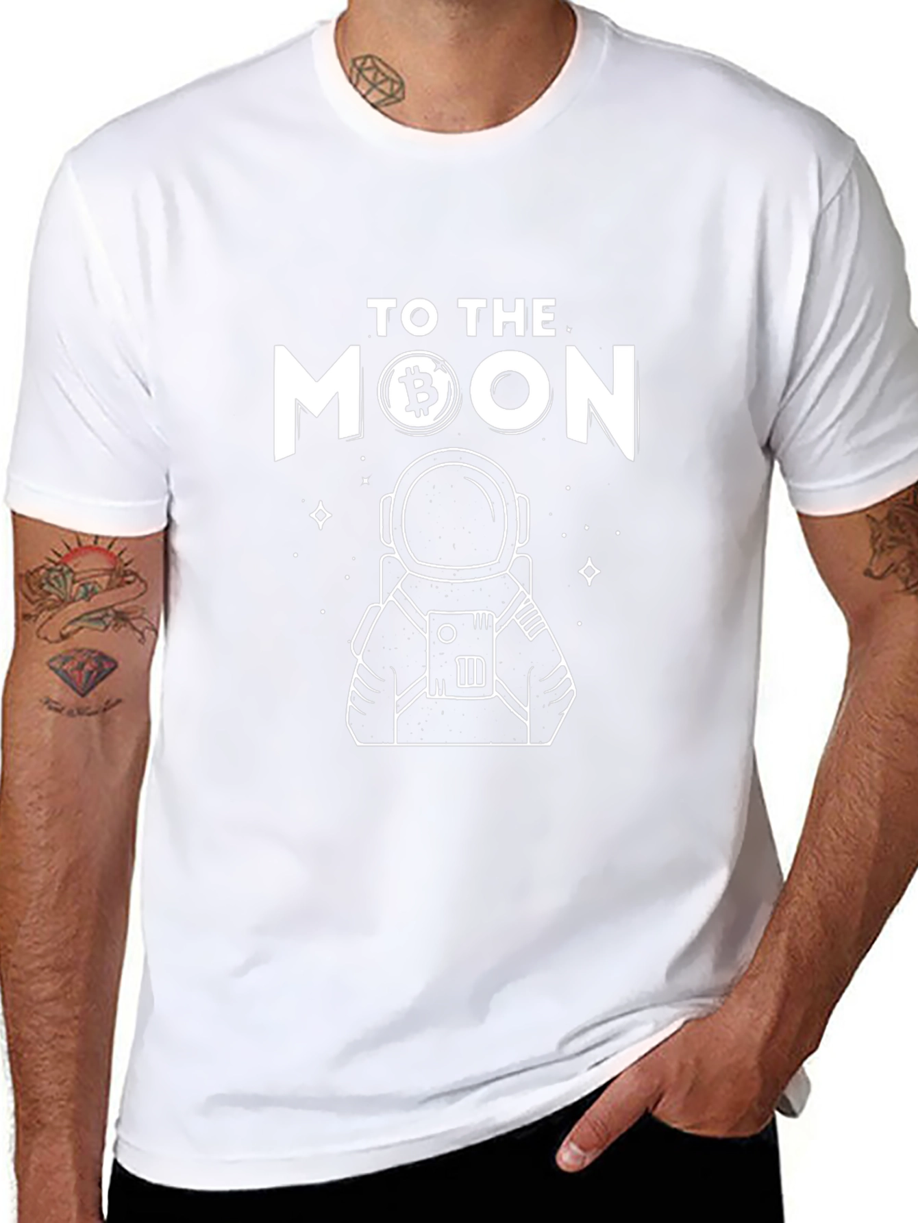 To The Moon Bitcoin Astronaut Black T-Shirt
