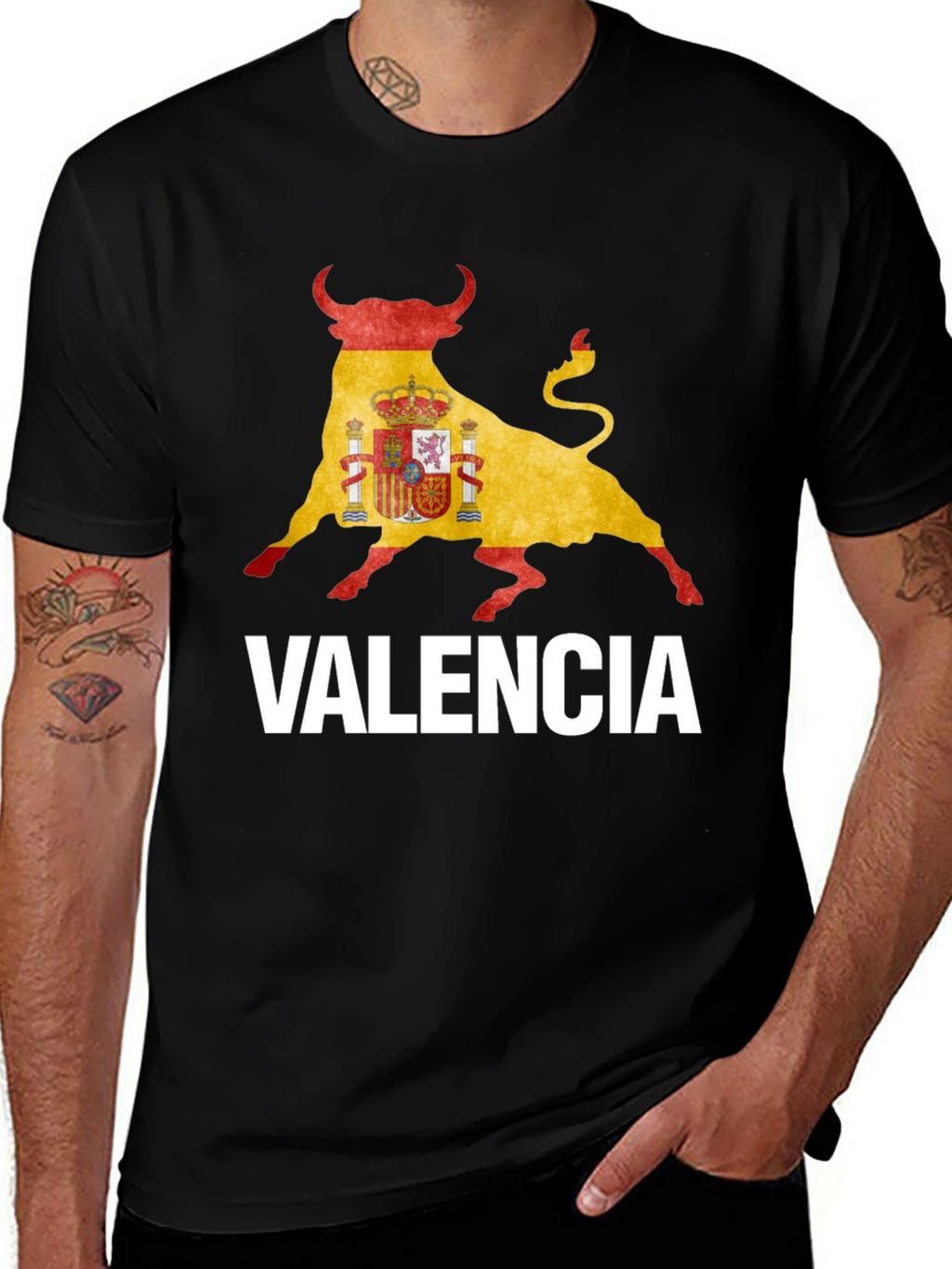 Valencia Spain Flag Bull T-Shirt