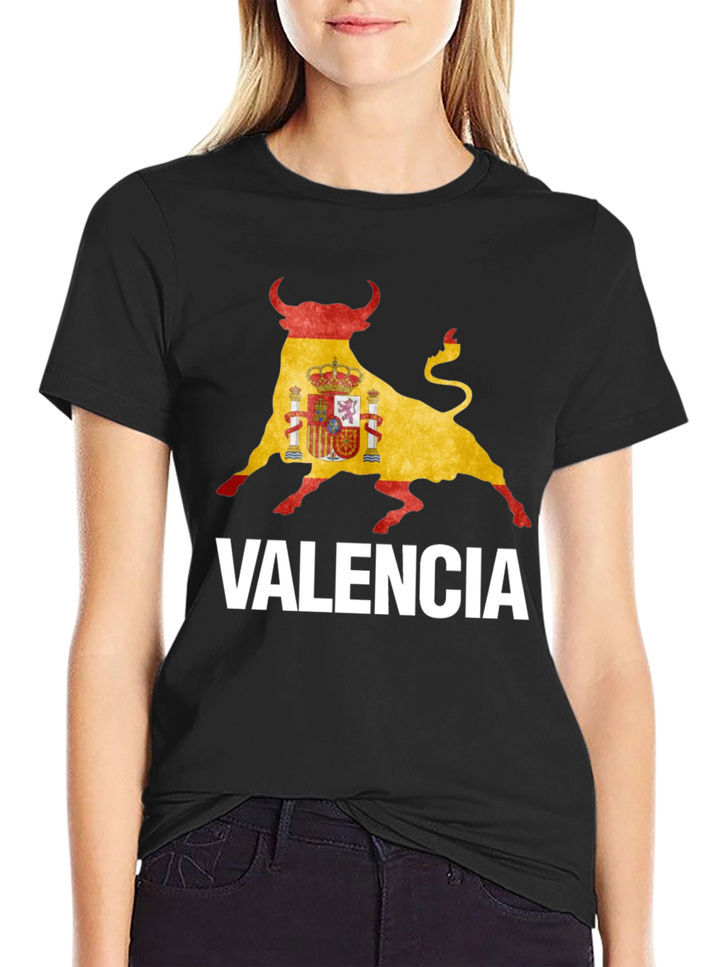 Valencia Spain Flag Bull T-Shirt